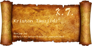 Kriston Tasziló névjegykártya